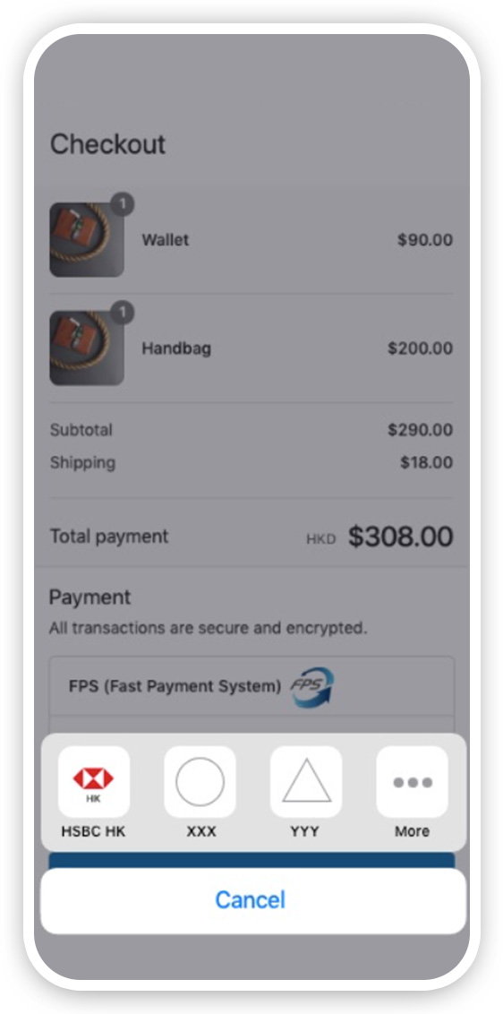 Make FPS in-app payment with HSBC step 2