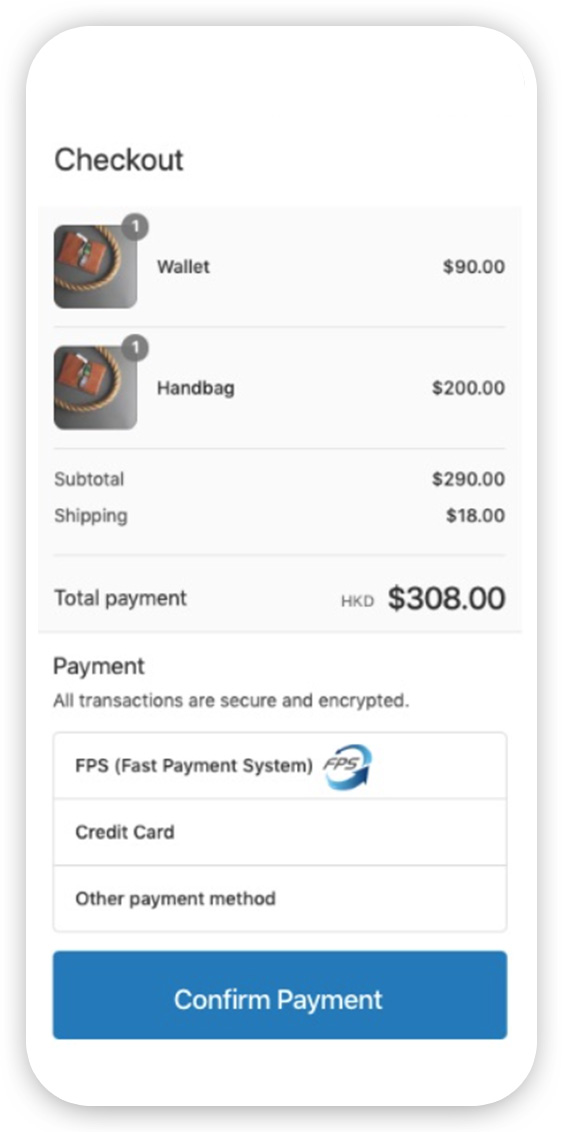 Make FPS in-app payment with HSBC step 1
